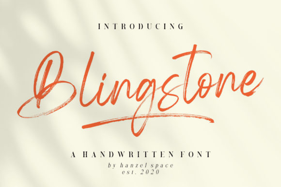 Blingstone: A Brushed Handwritten Font for Branding