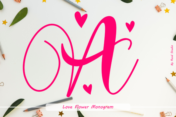 Love Flower Monogram: A Refined Script Font for Editorial Design